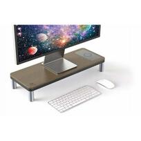 Powerton ERGO DOKY Podstawa pod monitor z dock station, szary + dekor z ciemnego drewna | WPEMS6-DOCK | 8590274003507