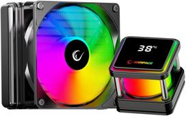 Rampage INFINITE V120 120MM ARGB Water Cooler, Temperature Gauge, Black | INFINITEV120-BLACK | 8680096147210
