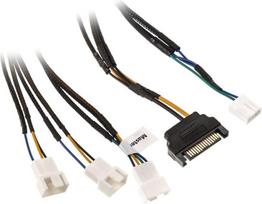 Akasa SATA 15-pin - Molex x3, 0.3m, Black (AK-CBFA06-30) | AK-CBFA06-30 | 4710614532625