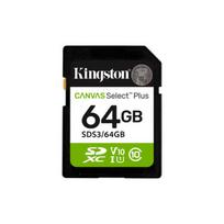 Kingston  Canvas Select Plus | 64GB | SD | Flash memory class Class 10, UHS-I, U1/U3, Video Class 10/30 | SDS3/64GB | 740617348255