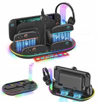 JYS Stacja Ładująca z Organizerem JYS-NS2322-V1 RGB do Nintendo  2 Joy-Con Pro Pad Black (SB11127) | SB11127 | 5904647831865