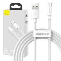 Baseus Simple Wisdom Data Cable Kit USB to Micro 2.1A (2PCS/Set) 1.5m White | TZCAMZJ-02 | 6953156203334