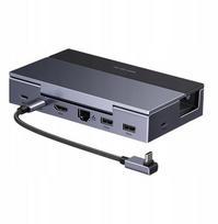 Stacja dokująca Ugreen CM800 6w1, do konsol przenośnych Steam Deck / Asus ROG Ally, USB-C do HDMI 4K 120Hz, 2x USB, USB-C, RJ45 (szara) | UGR5806 | 6941876271269