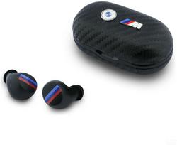 Bezprzewodowe słuchawki dokanałowe Bluetooth TWS BMW Carbon Metal Logo ENC Black | BMW960 | 3666339593841