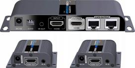 PremiumCord PREMIUMCORD HDMI 1-2 splitter+extender po CAT6/6a/7, FULL HD, 3D | khsplit2g | 8592220017101