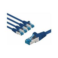 Goobay CAT 6A kabel krosowy, S/FTP (PiMF), 5 m, niebieski, zestaw 5 - Długość kabla 5 m | 4040849675324 | 4040849675324