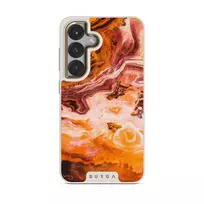 Pumpkin Spice - Orange Samsung Galaxy S25 Case, Elite Light (Magnetic) / Gold