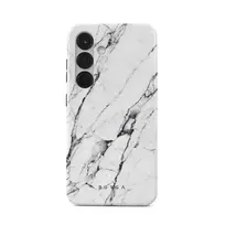 Satin White - Marble Samsung Galaxy S25 Plus Case, Tough (Magnetic) / N/A