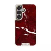 Iconic Red Ruby - Marble Samsung Galaxy S25 Plus Case, Elite Light (Magnetic) / Gold