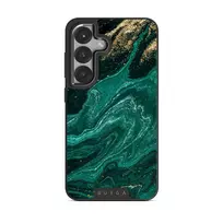 Emerald Pool - Elegant Samsung Galaxy S25 Plus Case, Elite Dark (Magnetic) / Gunmetal