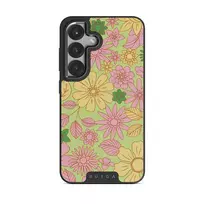 Amalfi Coast - Colorful Floral Samsung Galaxy S25 Case, Elite Dark (Magnetic) / Gunmetal