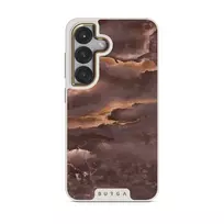 Fire Wood - Brown Marble Samsung Galaxy S25 Plus Case, Elite Light (Magnetic) / Gold