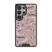 Poolside Glam - Snakes Samsung Galaxy S25 Ultra Case, Elite Dark (Magnetic) / Gunmetal