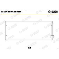 Švaistiklio didysis guolis (indėklas) GLYCO 71-2438 0.25mm