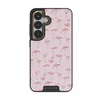 Nostalgic Pink - Flamingos Samsung Galaxy S25 Plus Case, Elite Dark (Magnetic) / Gold