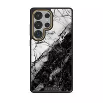 Fatal Contradiction - Black & White Marble Samsung Galaxy S25 Ultra Case, Elite Dark (Magnetic) / Gold