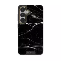 Noir Origin - Black Marble Samsung Galaxy S25 Case, Elite Dark (Magnetic) / Gold