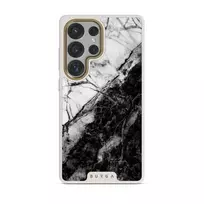 Fatal Contradiction - Black & White Marble Samsung Galaxy S25 Ultra Case, Elite Light (Magnetic) / Gold
