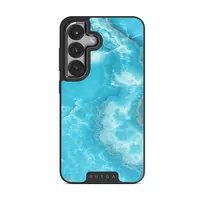 Ocean Waves - Blue Samsung Galaxy S25 Case, Elite Dark (Magnetic) / Gunmetal