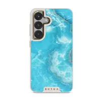 Ocean Waves - Blue Samsung Galaxy S25 Case, Elite Light (Magnetic) / Gold