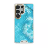 Ocean Waves - Blue Samsung Galaxy S25 Ultra Case, Elite Light (Magnetic) / Gold