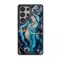 Mystic River - Blue Marble Samsung Galaxy S25 Ultra Case, Elite Dark (Magnetic) / Gunmetal