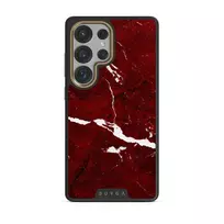Iconic Red Ruby - Marble Samsung Galaxy S25 Ultra Case, Elite Dark (Magnetic) / Gold