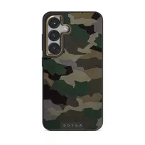 Tropical Green Camo - Samsung Galaxy S25 Plus Case, Elite Dark (Magnetic) / Gold