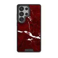 Iconic Red Ruby - Marble Samsung Galaxy S25 Ultra Case, Elite Dark (Magnetic) / Gunmetal