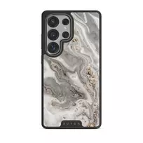 Snowstorm - Grey Marble Samsung Galaxy S25 Ultra Case, Elite Dark (Magnetic) / Gunmetal