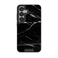 Noir Origin - Black Marble Samsung Galaxy S25 Case, Elite Dark (Magnetic) / Gunmetal