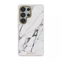 Satin White - Marble Samsung Galaxy S25 Ultra Case, Elite Light (Magnetic) / Gold