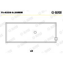 Švaistiklio didysis guolis (indėklas) GLYCO 71-4229 0.25mm
