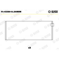 Švaistiklio didysis guolis (indėklas) GLYCO 71-4389 0.25mm