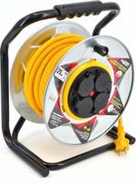 Pratęsimo kabelis būgno metalinis geltonas Heavy duty 40m 3x2,5 mm 16A, 3680W, IP44 (AW70264) | AW70264 | 5903041037583