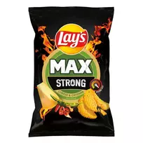 Sūrio ir aitriųjų paprikų skonio bulvių traškučiai LAY'S MAX STRONG, 120 g