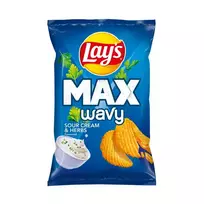 Grietinės ir prieskoninių žolelių skonio bulvių traškučiai LAY'S MAX WAVY, 120 g