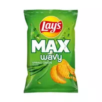Žaliujų svogūnų skonio bulvių traškučiai LAY'S MAX WAVY, 120 g