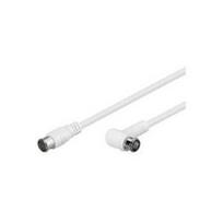 Wentronic Goobay SAT Winkel Anschlusskabel, F-Quick, 100% geschirmt, Weiß, 5 m - F-Stecker (Quick)  F-Stecker (Quick) 90° (67350)