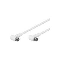 Wentronic Goobay SAT Winkel Anschlusskabel, F-Quick, 100% geschirmt, Weiß, 5 m - F-Stecker (Quick) 90°  F-Stecker (Quick) 90° (67344)