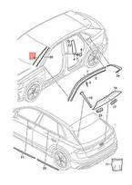 Vandens Deflektoriaus Juosta Vag Satino Juoda Audi Q8 Rsq8 4M 2019 Originalus 4M88543279B9