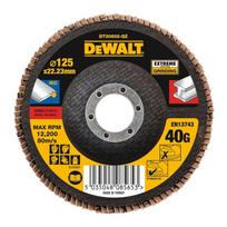 Kampinio šlifuoklio šlifavimo diskas DEWALT Extreme 125mm P40 Flap Disc