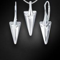Sidabrinis papuošalų rinkinys moterims DiamondSky „Spike“ su Swarovski kristalais