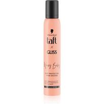 Schwarzkopf Taft x Gliss nuo karščio apsaugančios šukuosenos formavimo putos, fiksuojančios ir suteikiančios apimties banguotiems ir garbanotiems plaukams 200 ml