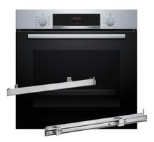 BOSCH HBA514BS3 oven + BOSCH HEZ538000 single-level telescopic runners | HBA514BS3 + HEZ538000 | 5901443357216