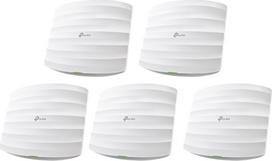 TP-LINK „AC1750“ – dvojpásmový Wi-Fi prístupový bod na montáž na strop PORTY: 2× gigabitový port RJ45 RÝCHLOSŤ: 450Mbps pri 2,4 GHz + 1300 | EAP245(5-PACK) | 4897098687017