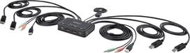 Adapter USB StarTech KVM StarTech 2-Port DP Switch 4K USB + Audio | C2-DD46-UA2-CBL-KVM | 0065030899215