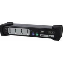 Przełącznik Equip KVM Switch 4x USB/PS2 Dual Monitor czarny z dźwiękiem - 331544 | 331544 | 4015867176245