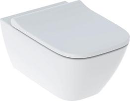 Miska WC Geberit Geberit Smyle Square Zestaw wiszącej miski WC, lejowa, B35.5cm, H37.5cm, T54cm, ukryte mocowania, Rimfree, z deską sedesową, mocowanie od góry, z wypinanymi zawiasami, zachodząca pokrywa deski sedesowej, Duroplast [6] | 19500.683.00.2 | 4025410896001