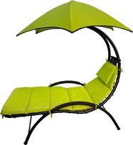 Saska Garden LEŻAK FOTEL Z PARASOLEM BERGAMO 200x125x180CM LIMONKA | 5902431054438 | 5902431054438